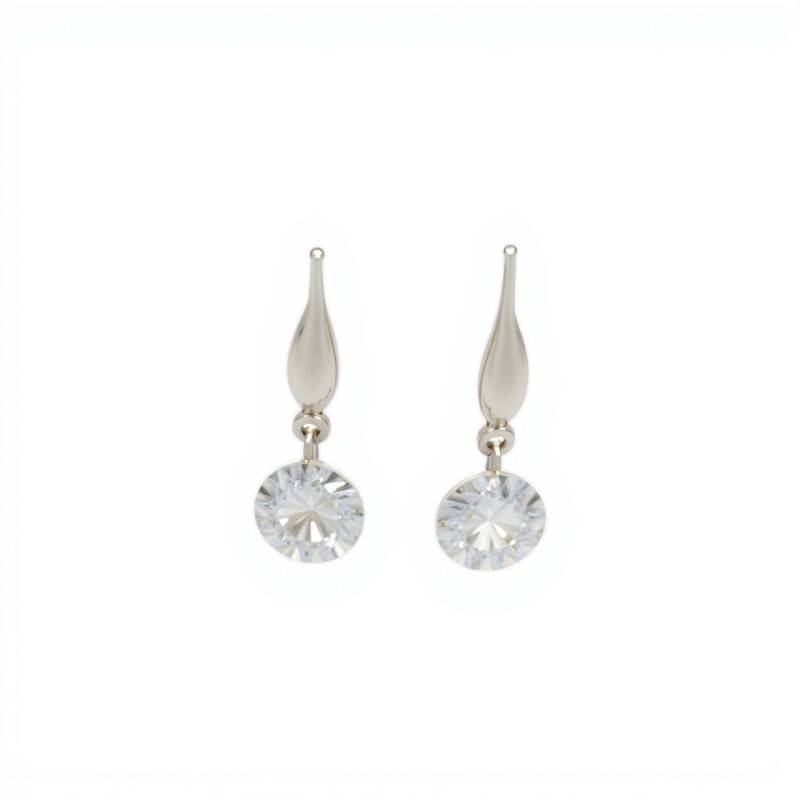 Caravanas Colgantes-Plata 925- Piedra Zirconia-CA3075 conpiedra