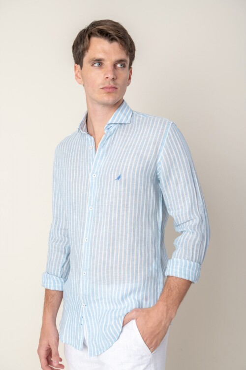 Camisa Lino Slim Fit Leeds