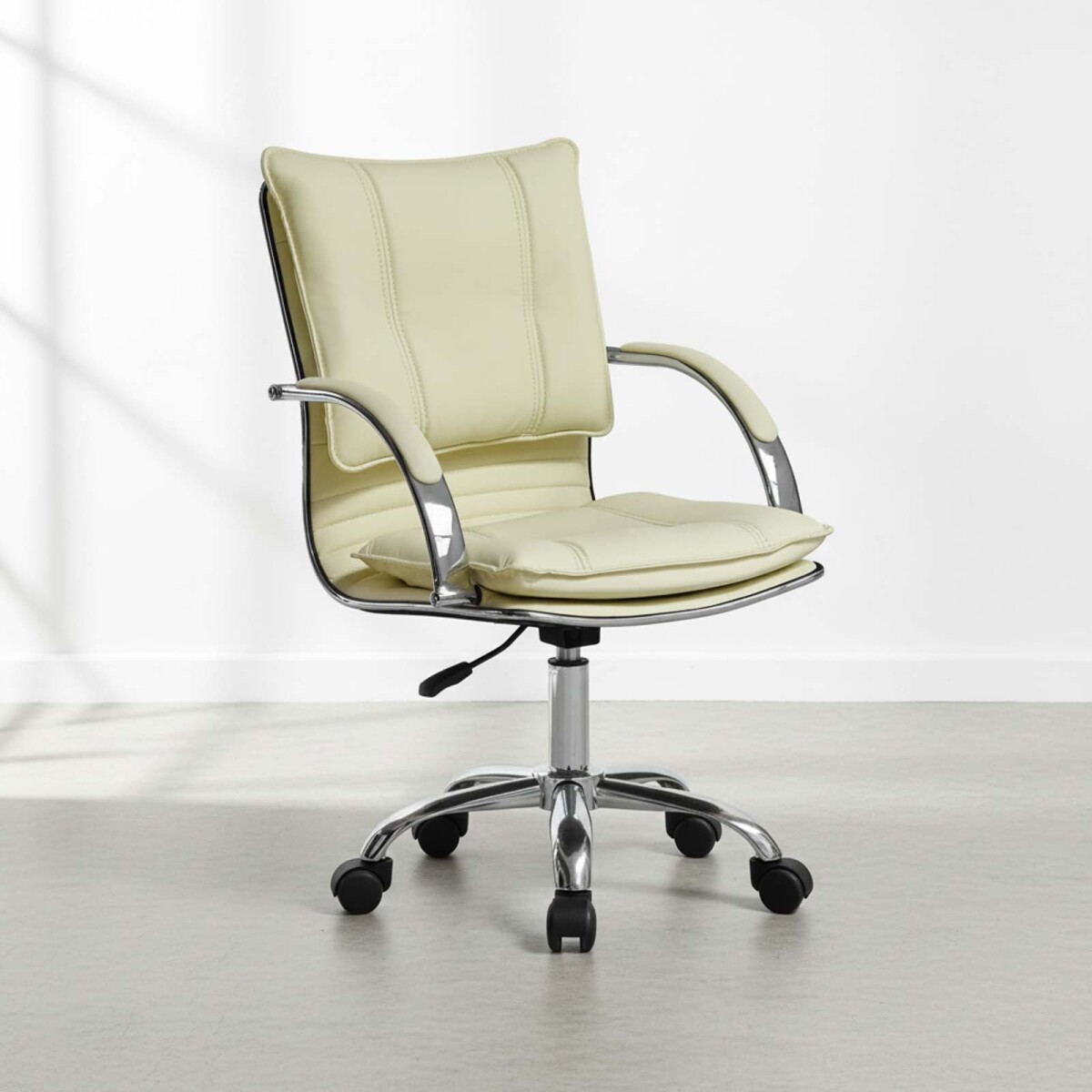 SILLA DE ESCRITORIO - SIMIL-CUERO NATURAL-BEIGE 6226 