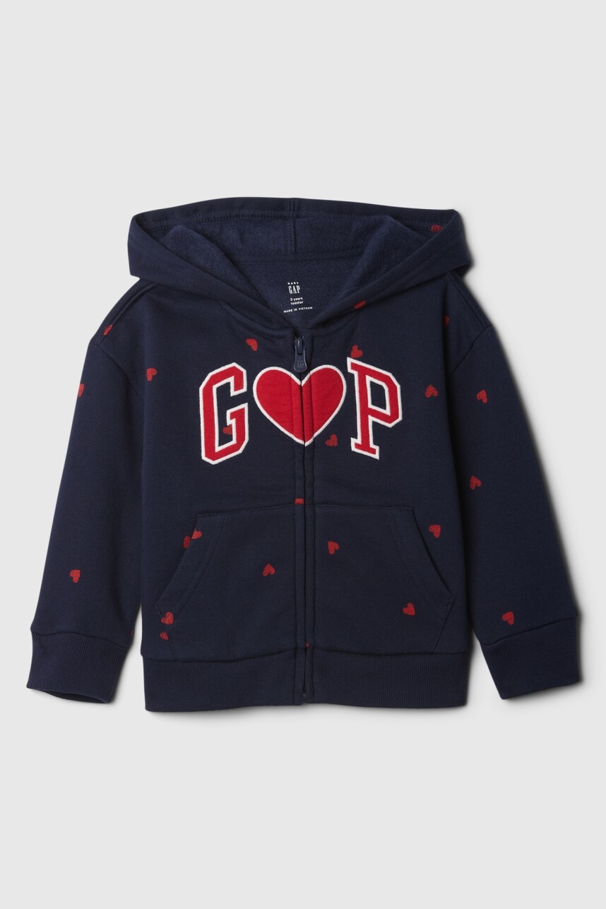 Canguro Con Cierre Logo Gap Toddler Niña Sp Navy Heart Logo