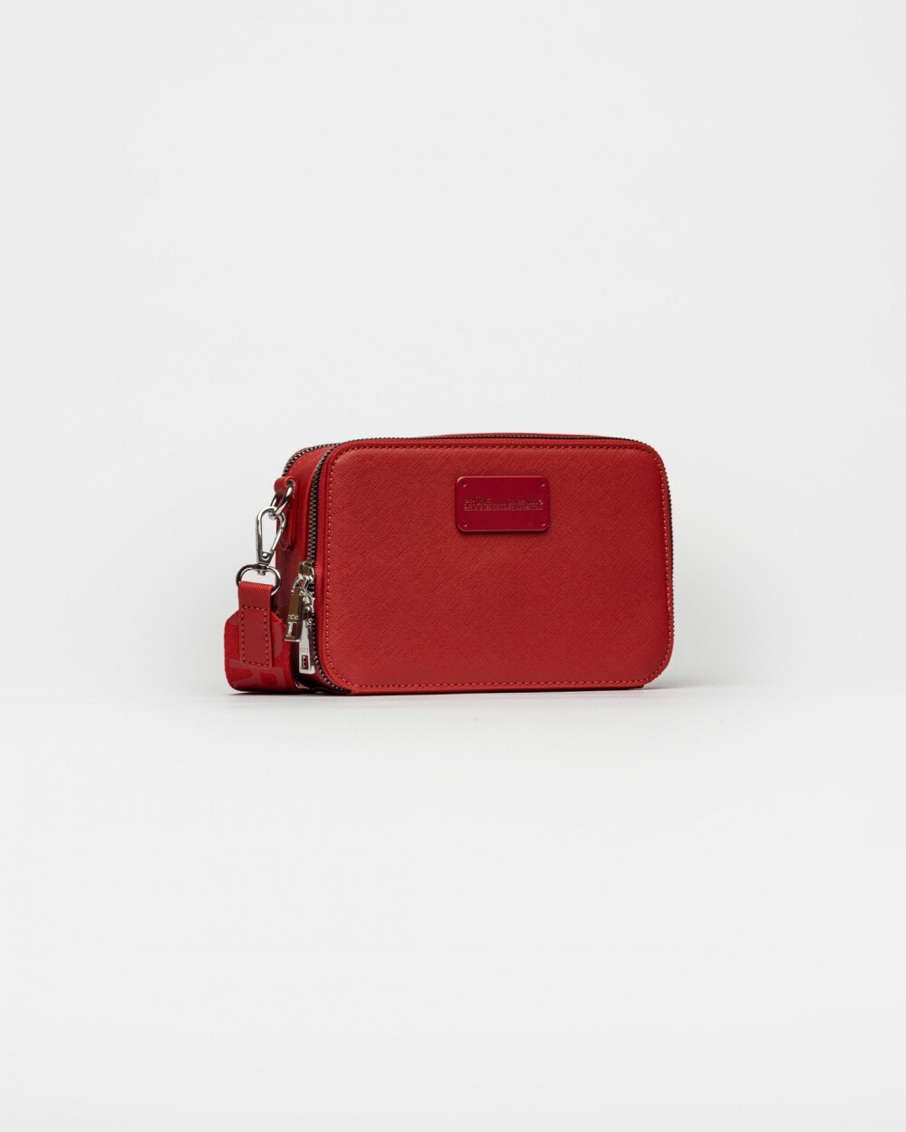 Bandolera New Penny en efecto cuero zaffiano Rojo