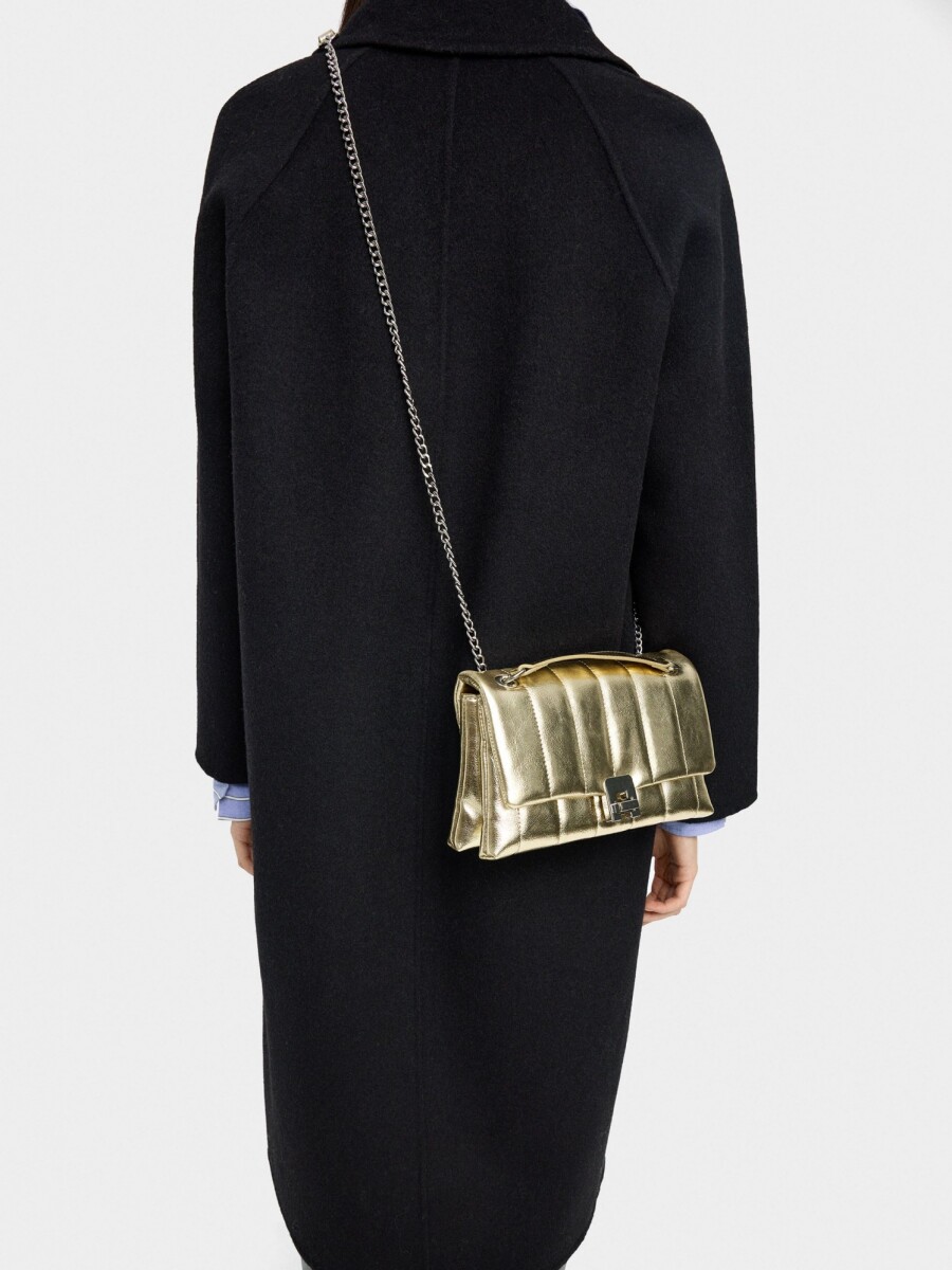 Bolso De Hombro Acolchado dorado