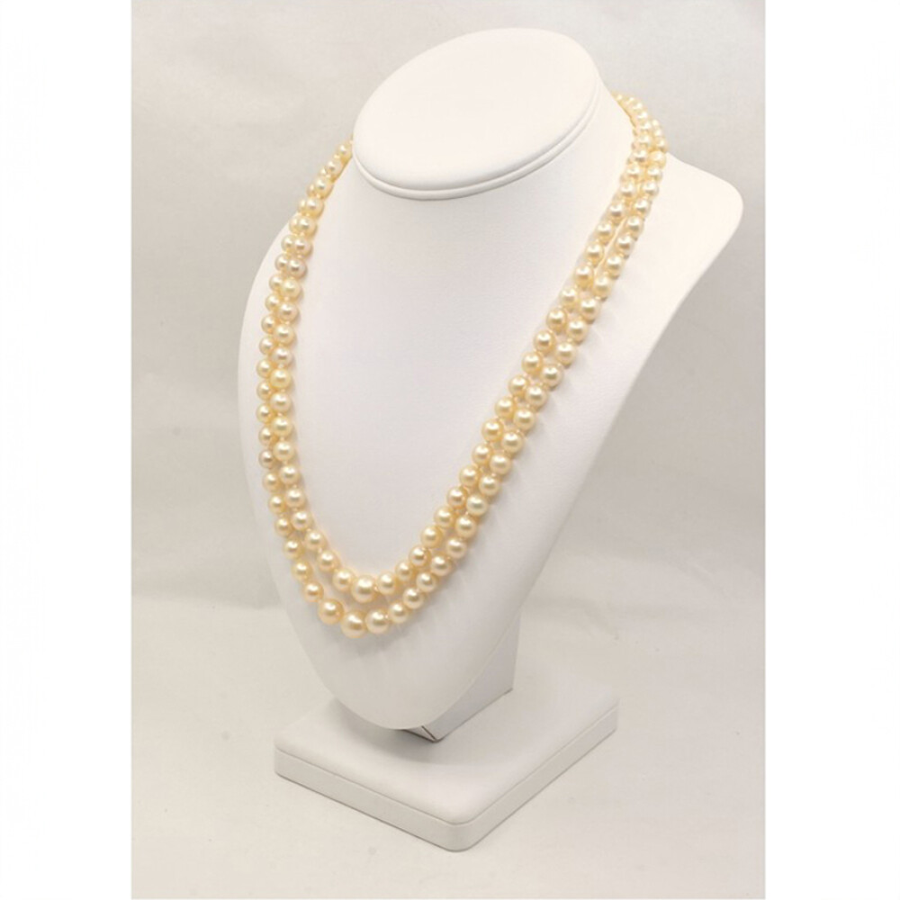Collar Perlas De Cultivo Dos Vueltas, Broche De Oro 18 K, Brillantes Y Perlas Collar Perlas De Cultivo Dos Vueltas, Broche De Oro 18 K, Brillantes Y Perlas