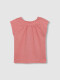 Camiseta Con Pespuntes Rosa
