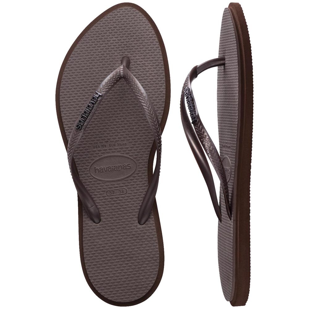 Sandalias Havaianas Slim Point FC Mujer Gris Café
