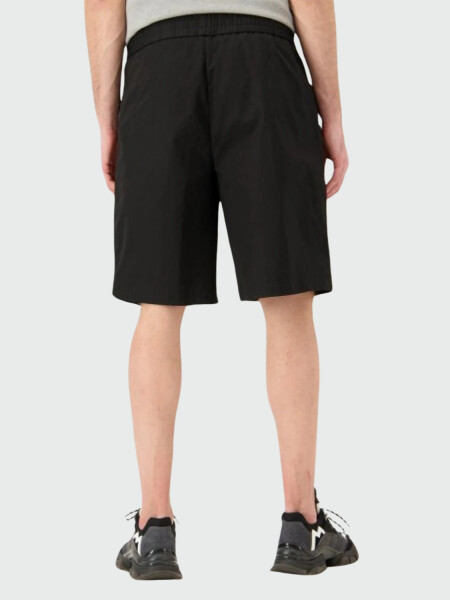 Moncler -Bermuda de agodón con cintura elastizada Negro