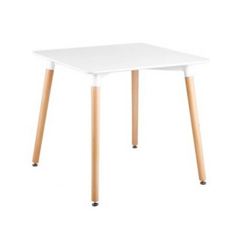 Juego de Comedor Eames Mesa cuadrada + 4 sillas Blanco