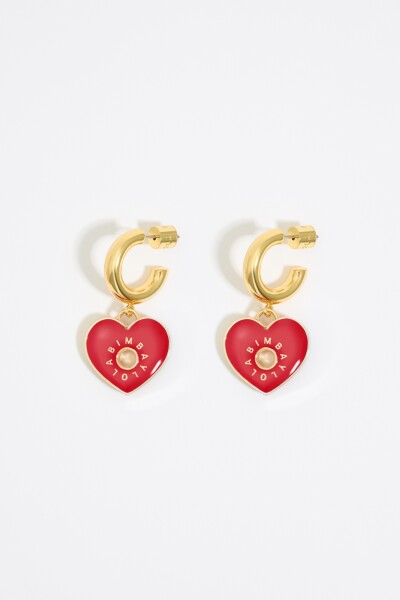 PENDIENTES CON AROS Rojo