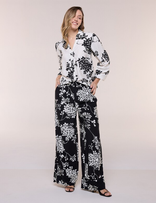 Conjunto De Camisa Y Pantalón En Contraste NEGRO/MULTI