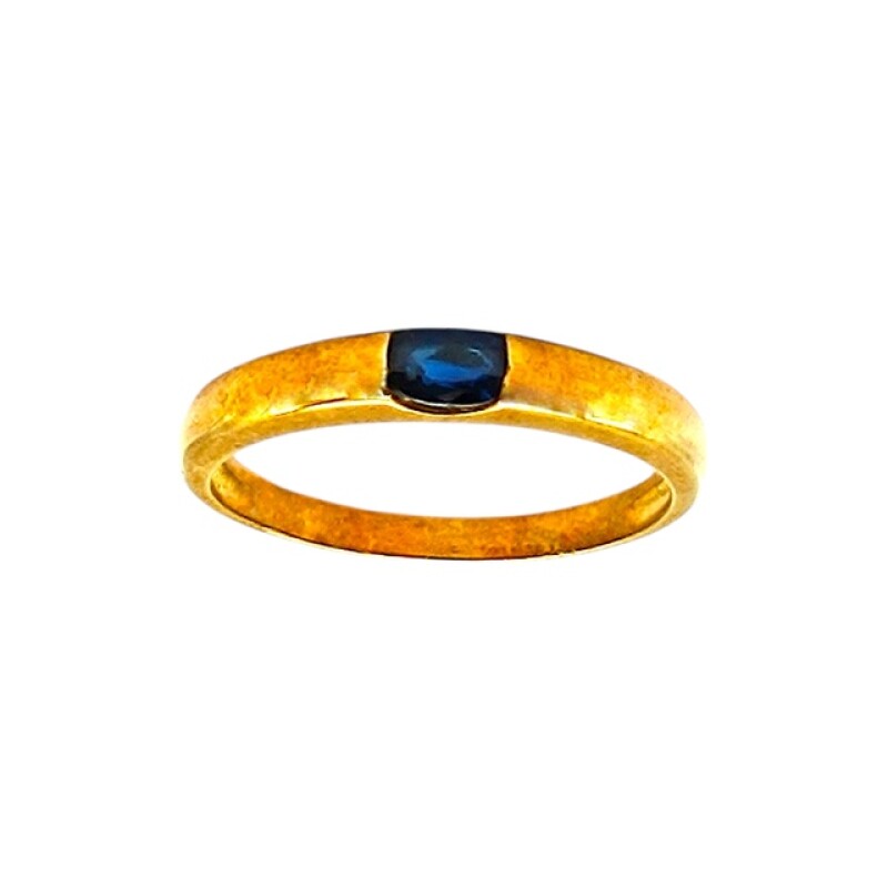 Anillo Solitario-Oro Bajo-Piedra Zafiro-AN8109 conpiedra