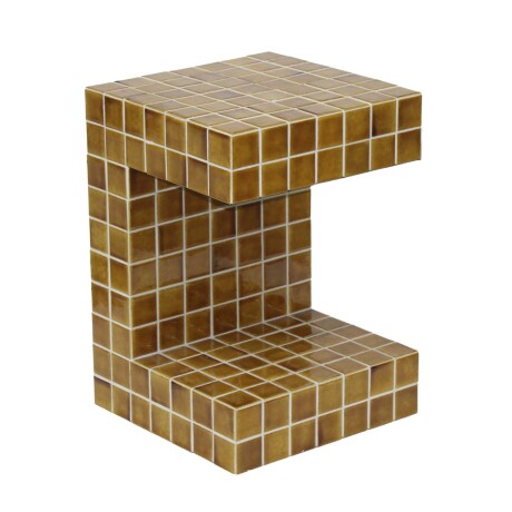 MESA LATERAL CERAMICA AMARILLO SELENE MOSTAZA