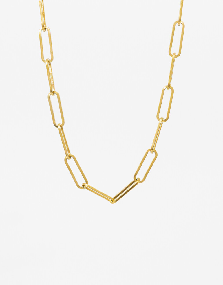Collares Cortos Metal Collar Corto Eslabones De Acero - Dorado