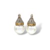 Caravanas Lady Di-Plata y oro-Perla española-CA5070 conperla