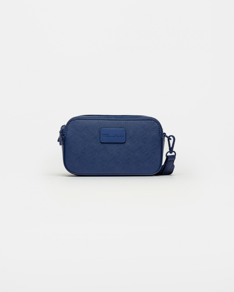 Bandolera Penny En Efecto Cuero Zaffiano - Azul 