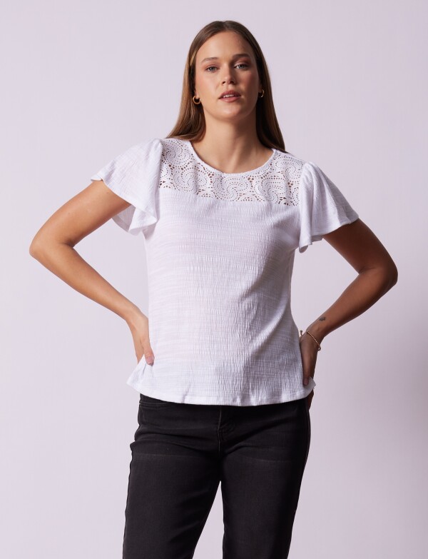 Remera Det Crochet BLANCO