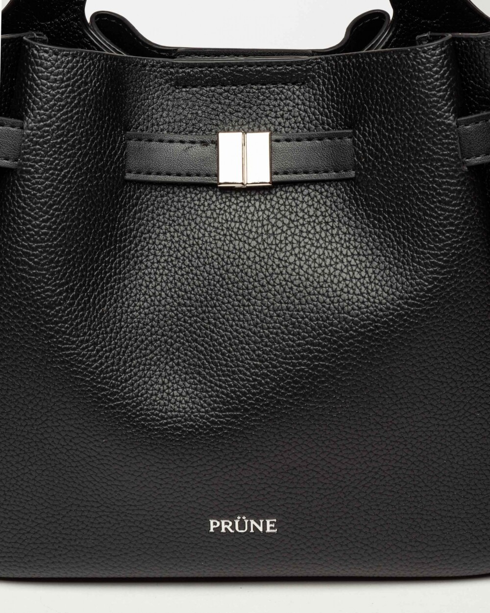 Cartera de mano Marble en efecto cuero graneado Negro