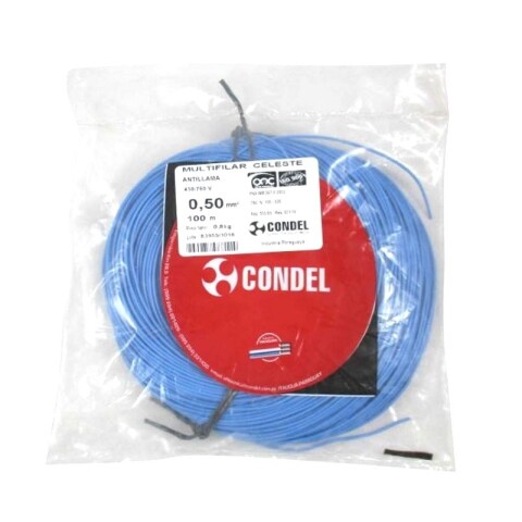 CABLE MULTIFILAR 0,50MM2 CELESTE CONDEL CABLE MULTIFILAR 0,50MM2 CELESTE CONDEL