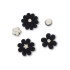 Jibbitz Black Velvet Flower 5 Pack Multicolor