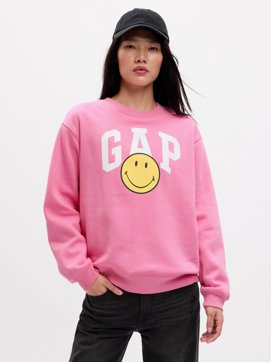 Buzo Deportivo Logo Gap Smiley Mujer - Indie Pink 