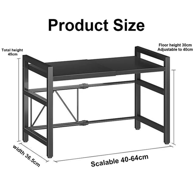 Estante organizador para microondas NEGRO