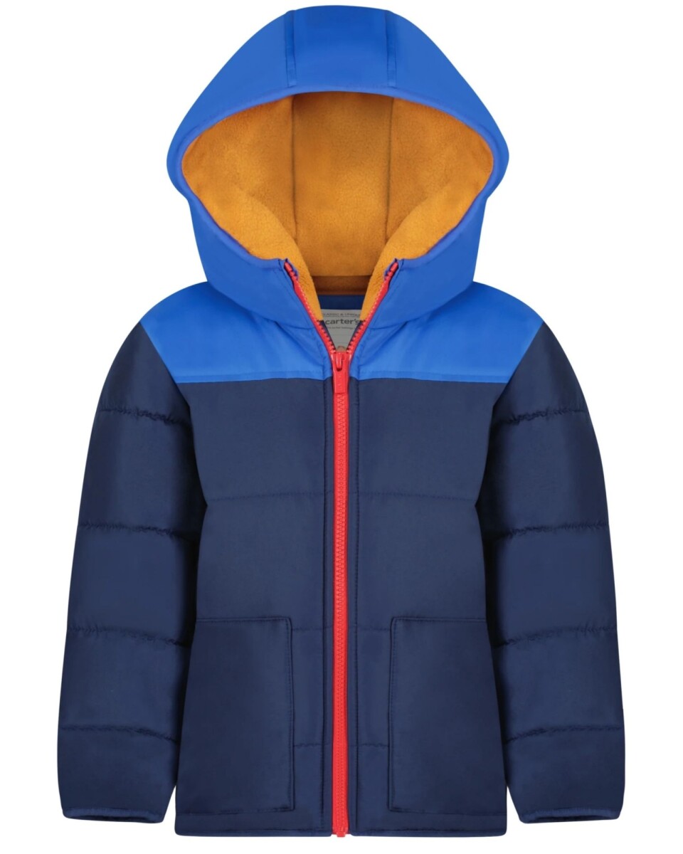 Campera resistente al agua, diseño colorblock. Talles 12-24M 