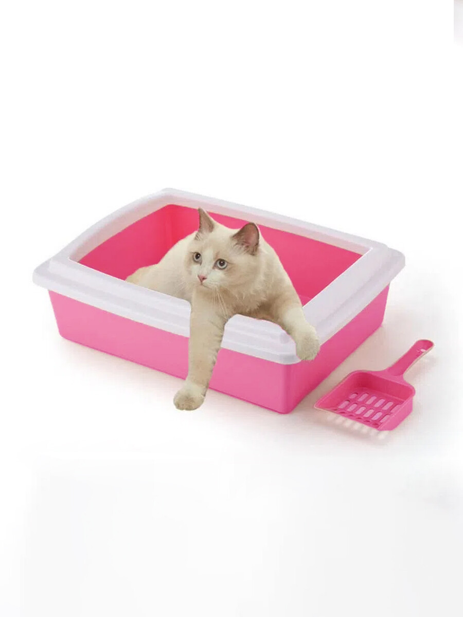 ARENERO PARA GATO 37x27 CM x 10.5 CM - ROSADO 