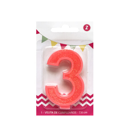Velita Grande Glitter N°3 Rosa Velita Grande Glitter N°3 Rosa