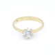 Anillo solitario en oro 18k y brillante con engarce de 6 puntas Anillo solitario en oro 18k y brillante con engarce de 6 puntas