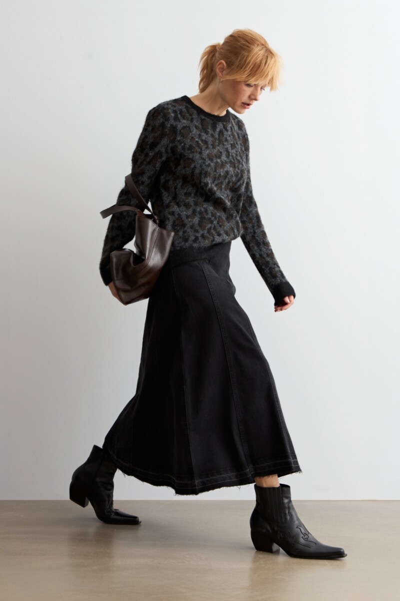 Sweater animal print - gris oscuro 