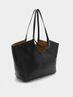 Bolso Shopper Liso Con Bolsa negro
