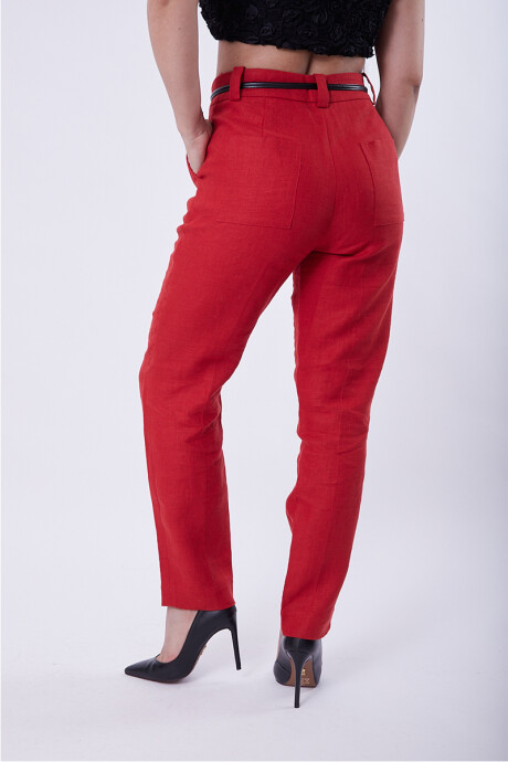 Pantalón Lino Rojo Rojo