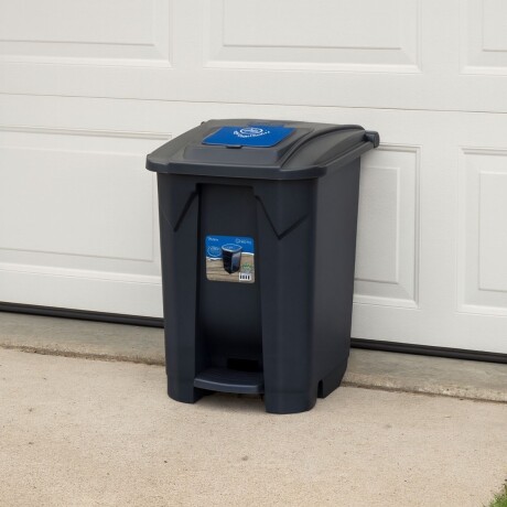 Tarro de residuos con ruedas pedal 60 lts AZUL