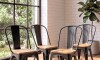 Silla Tolix Pack 4 unidades Metálica Asiento En Madera Negro