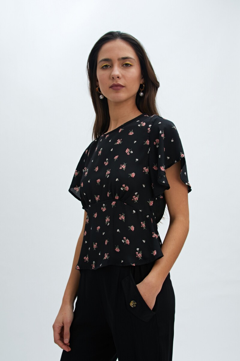 Blusa Poppies Negro