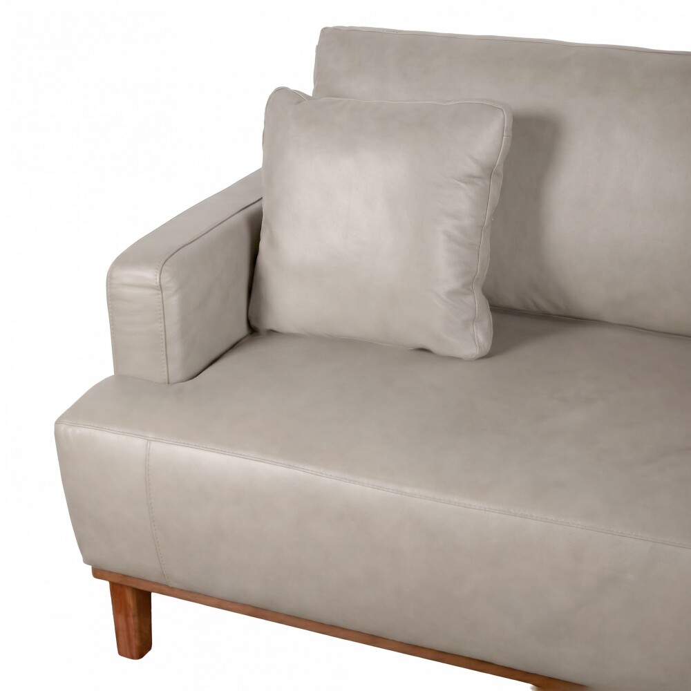SOFÁ 3 CUERPOS CUERO-Y-MADERA GRIS ALLURE VISON