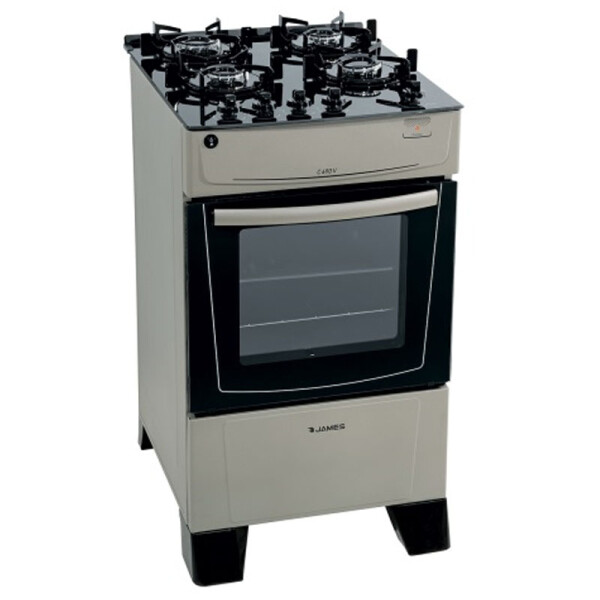 COCINA A GAS JAMES TITANIUM CON MESADA VIDRIO NEGRO COCINA A GAS JAMES TITANIUM CON MESADA VIDRIO NEGRO