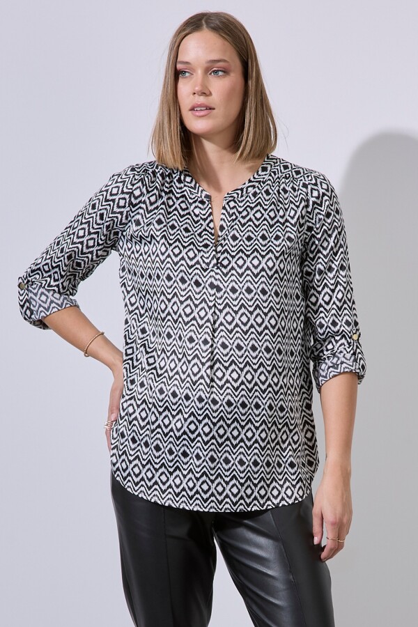 Blusa Printed NEGRO/BLANCO