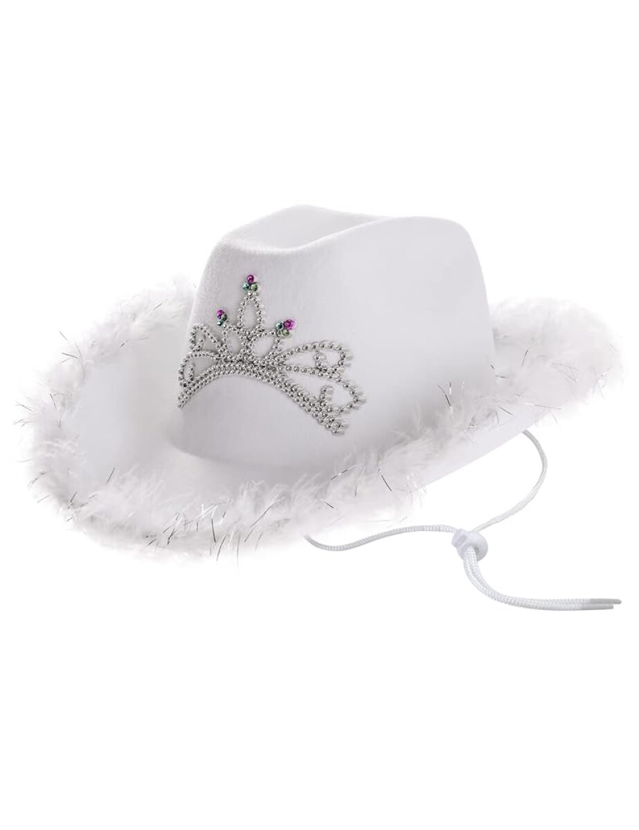 Sombrero Cowboy con Corona y Luces - Blanco 