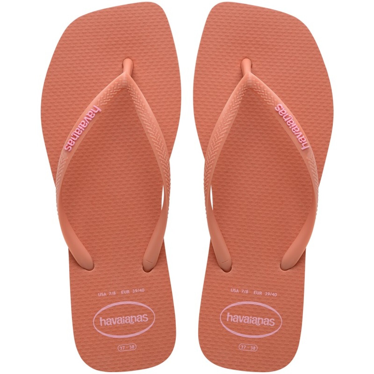 Ojotas Havaianas Slim Square Logo Pop Pp - Rosado 