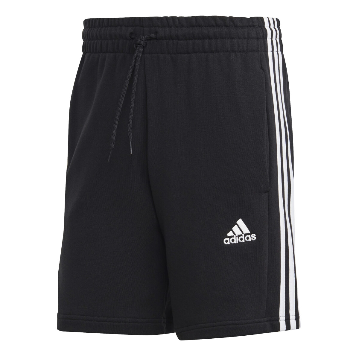 Short de Hombre Adidas Essentials French Terry 3 Tiras - Negro - Blanco 