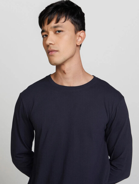 CAMISETA BÁSICA MANGA LARGA AZUL OSCURO