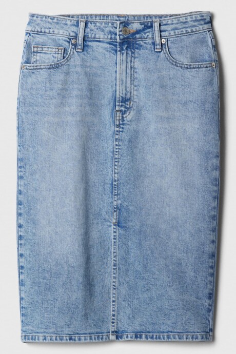 Pollera Midi De Jean Mujer Light Wash