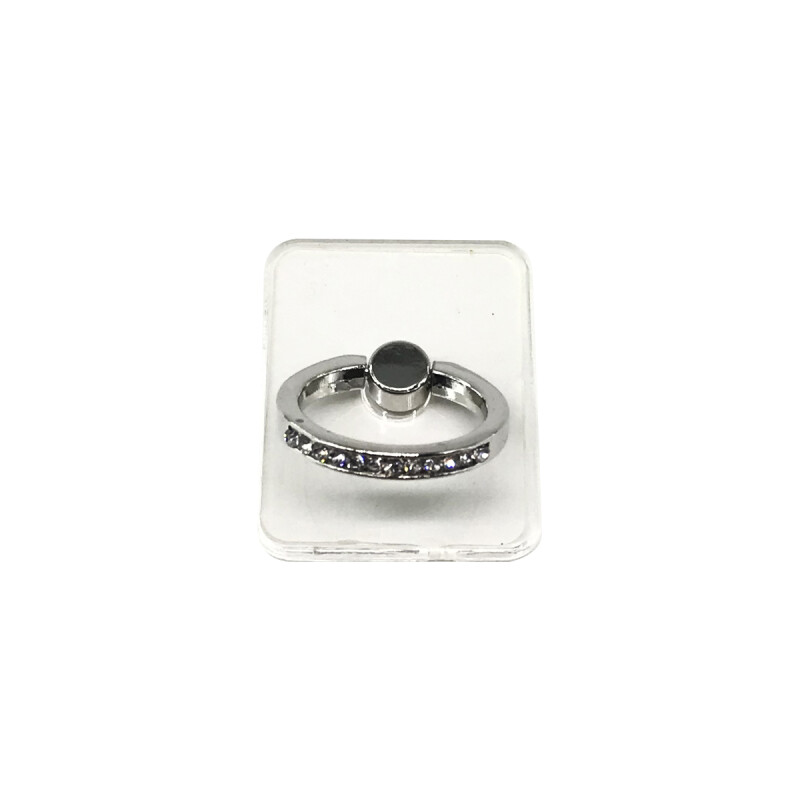 Anillo soporte para celular rectangular transparente con brillos Anillo Soporte Para Celular Rectangular Transparente Con Brillos
