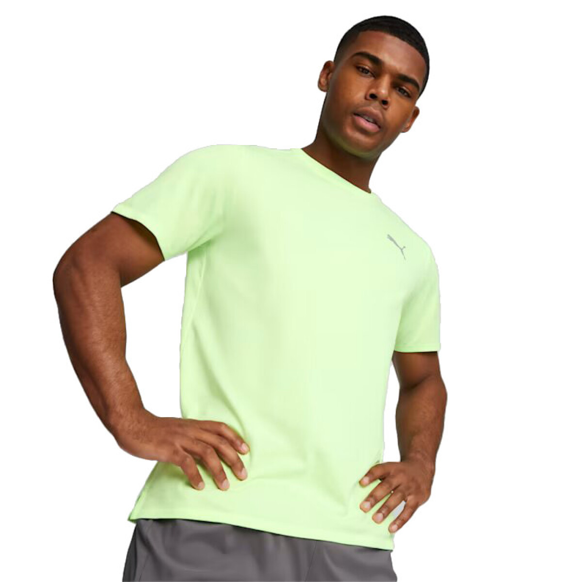 Remera de Hombre Puma Favourite Heather Puma - Verde Fluo 