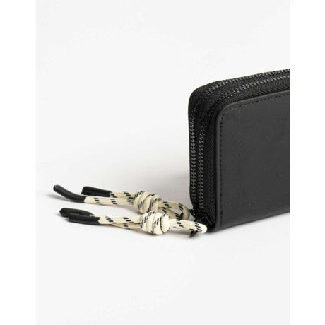 Billetera De Cuerina Con Doble Cierre Negro