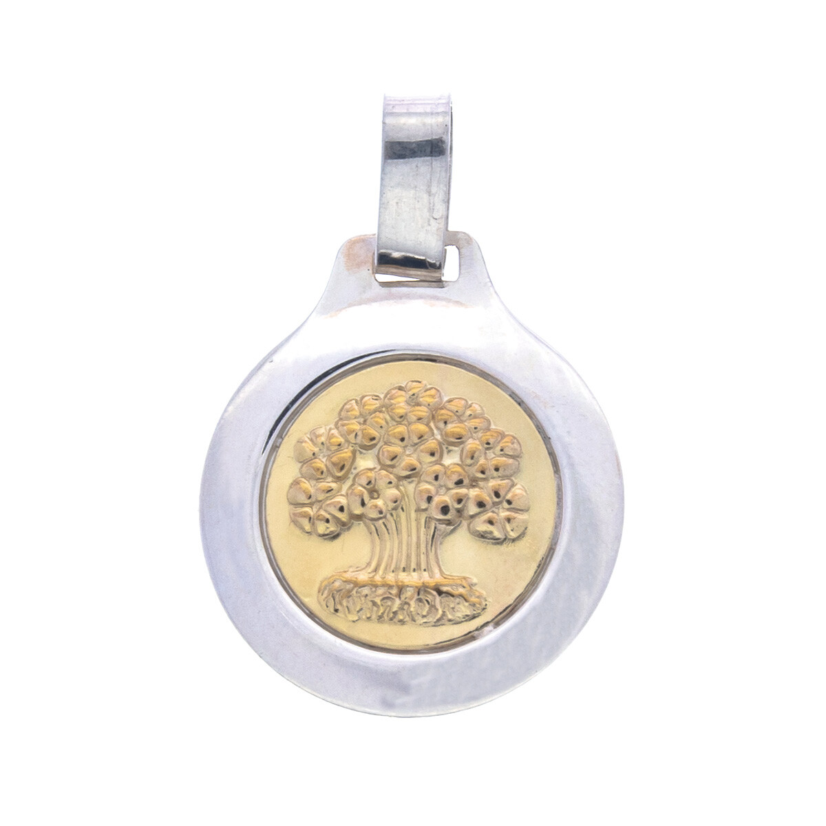 Medalla de plata 925 y double en oro 18 ktes, ARBOL DE LA VIDA 