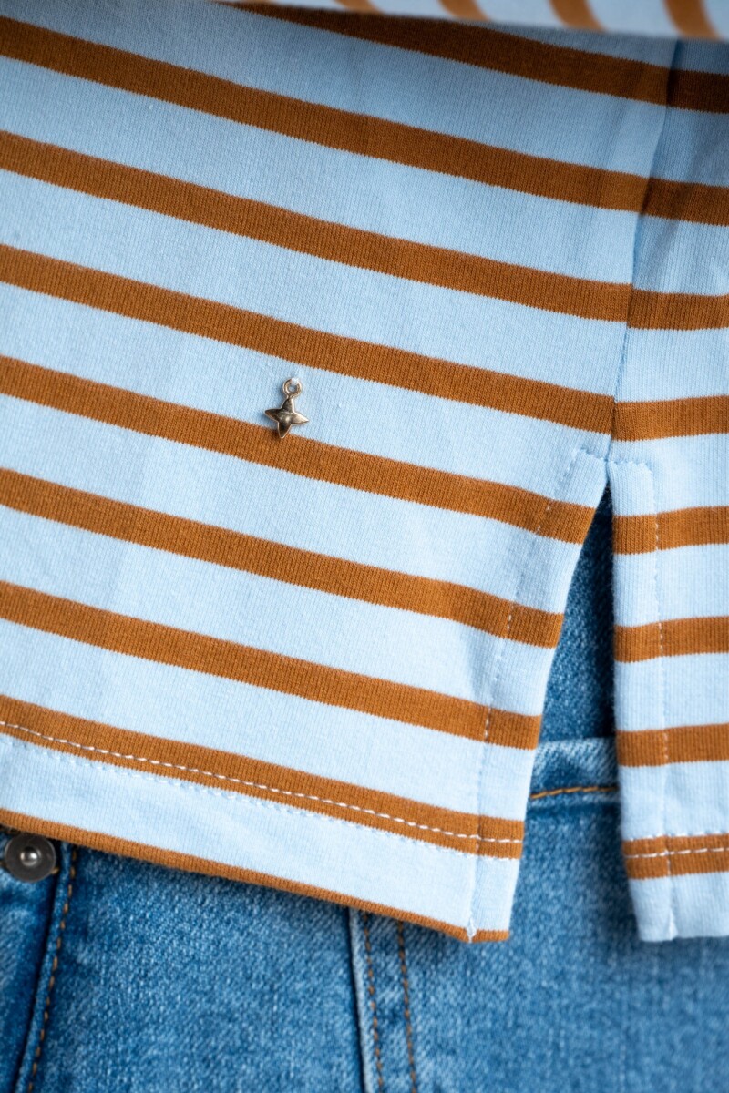 Remera Algodón Elastano Rayada Multi