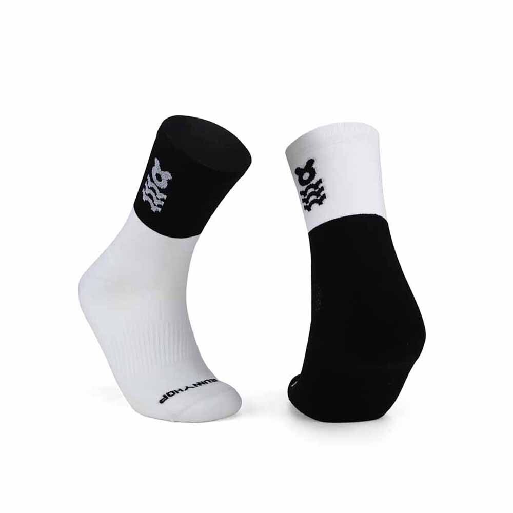 Medias Running Bicolor Unisex Negro/blanco