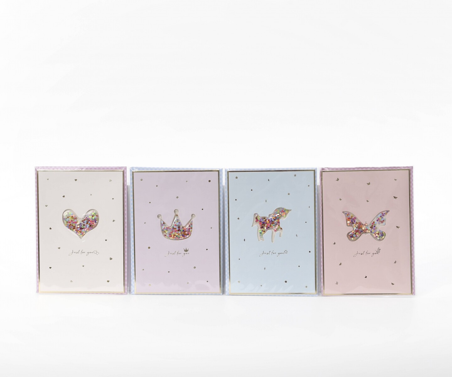 TARJETA DE FELICITACIÓN CON ESTAMPADO EN FOIL Y LENTEJUELAS 