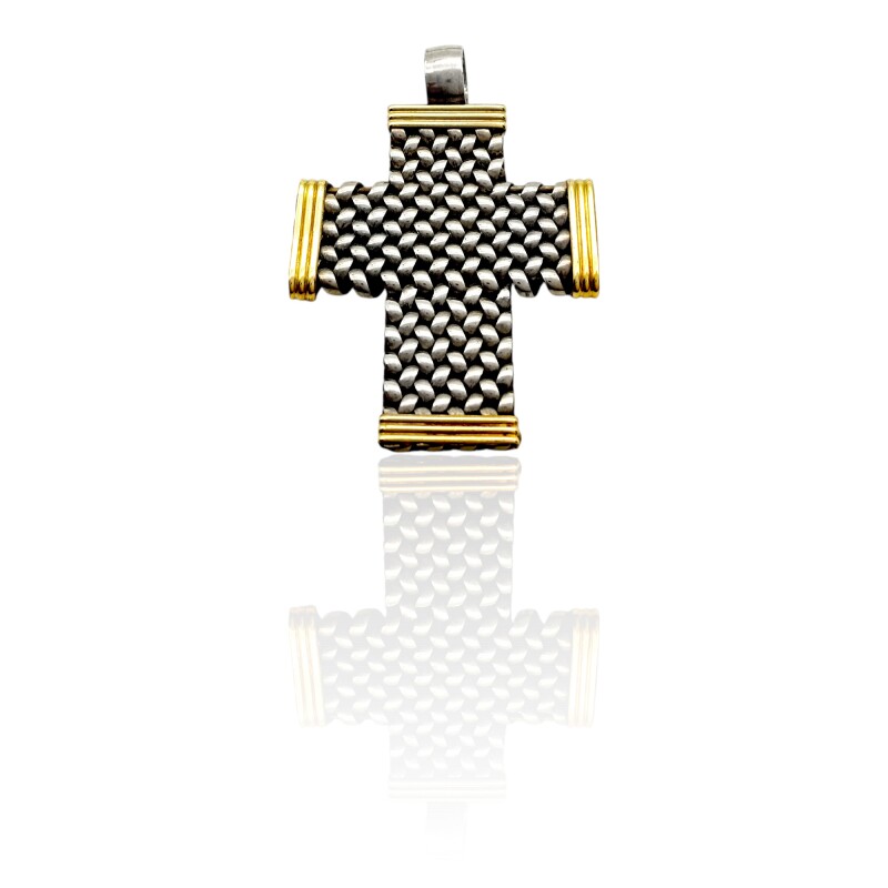 Dije Cruz Panter-Plata y oro- Sin piedra- CP5180 conpiedra